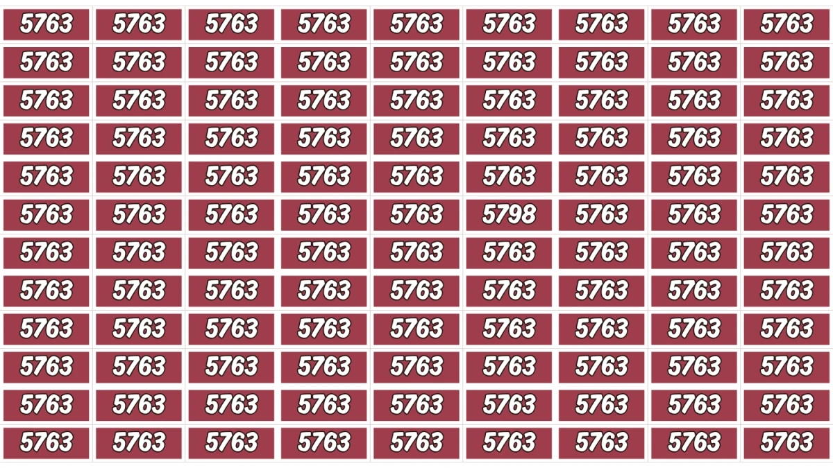 Optical Illusion Puzzle IQ Test: Within 7 Seconds Spot The Number 5798 among 5763