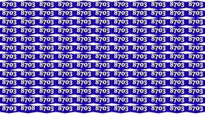 Optical Illusion Puzzle IQ Test: Within 7 Seconds Spot The Number 8708 among 870...