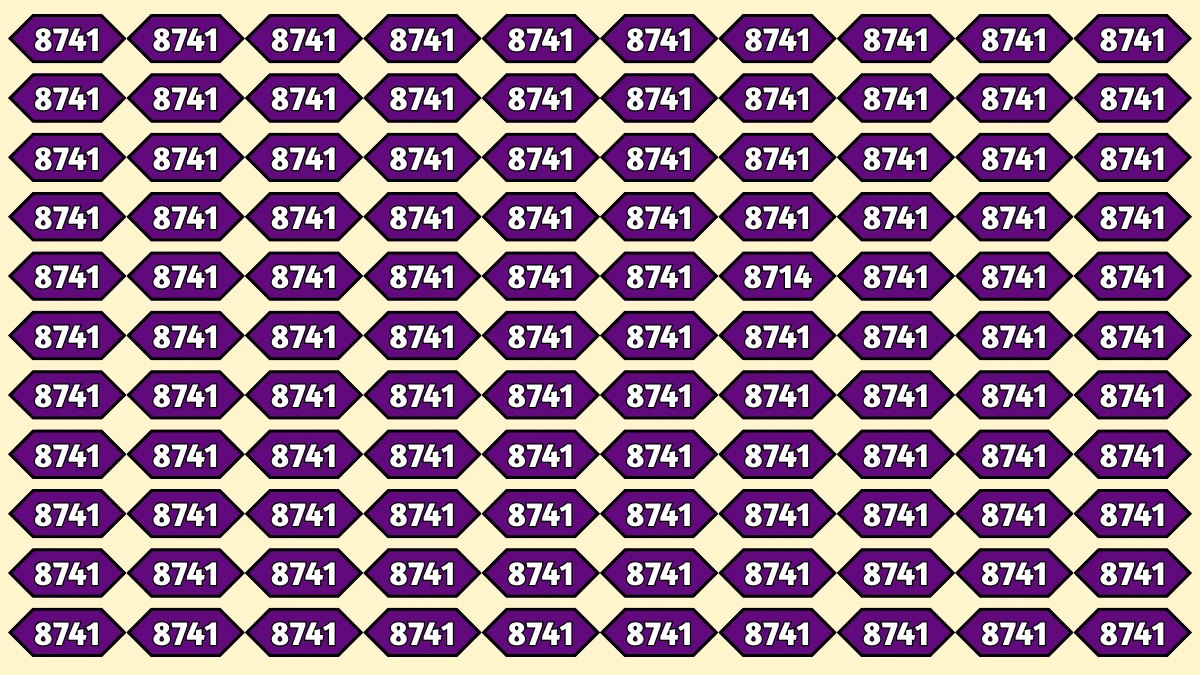 Optical Illusion Puzzle IQ Test: Within 7 Seconds Spot The Number 8714 among 8741