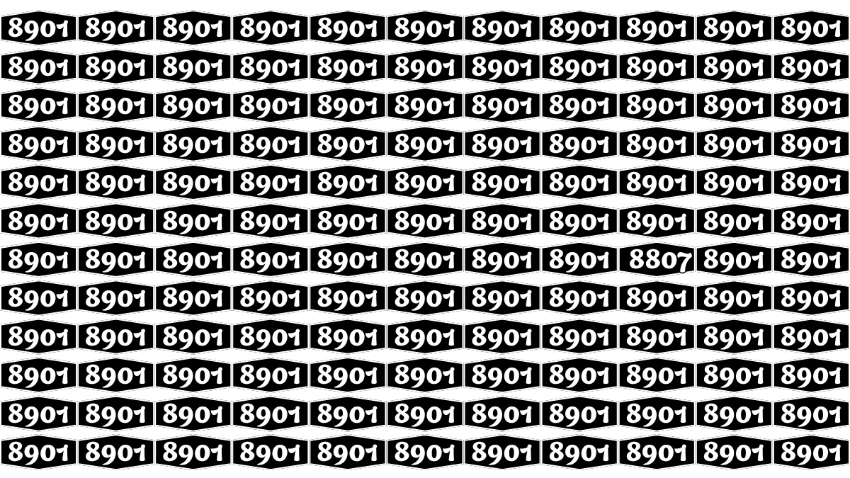 Optical Illusion Puzzle IQ Test: Within 7 Seconds Spot The Number 8807 among 8901