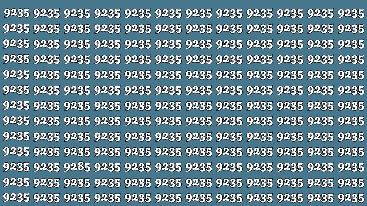Optical Illusion Puzzle IQ Test: Within 7 Seconds Spot The Number 9285 among 9235