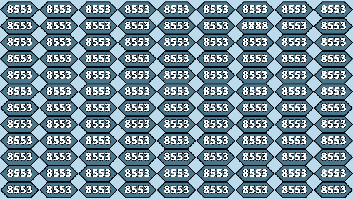 Optical Illusion Puzzle IQ Test: Within 8 Seconds Spot The Number 8888 among 8553