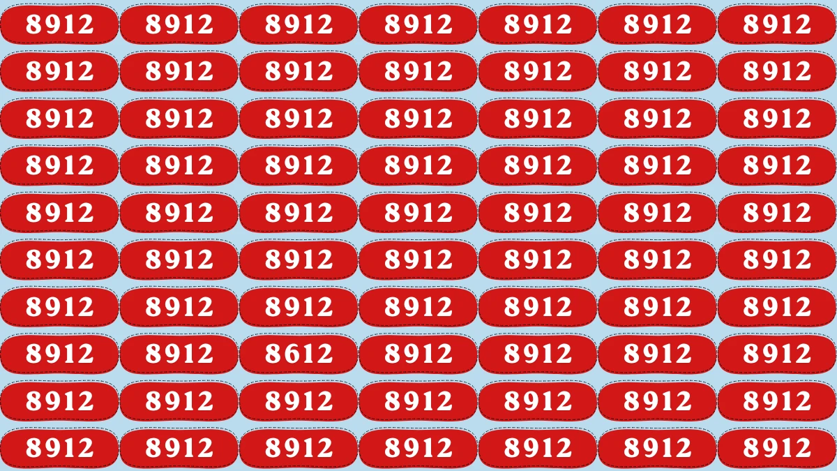 Optical Illusion Puzzle IQ Test: Within 8 Seconds Spot The Number 8612 among 8912