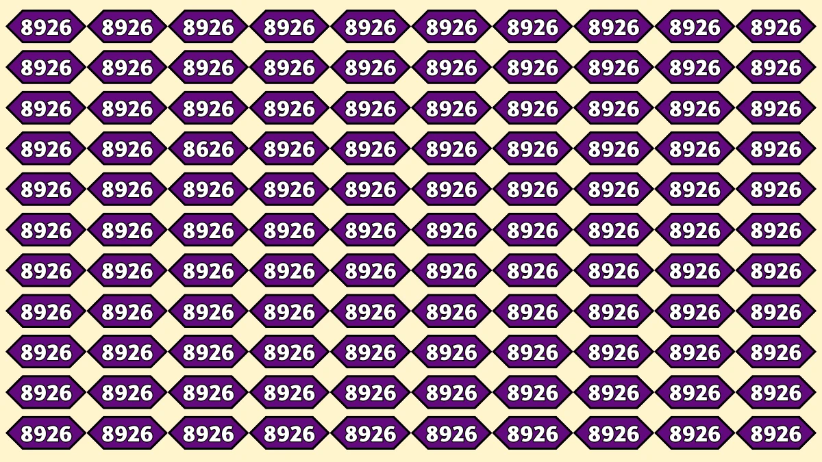 Optical Illusion Puzzle IQ Test: Within 8 Seconds Spot The Number 8626 among 8926