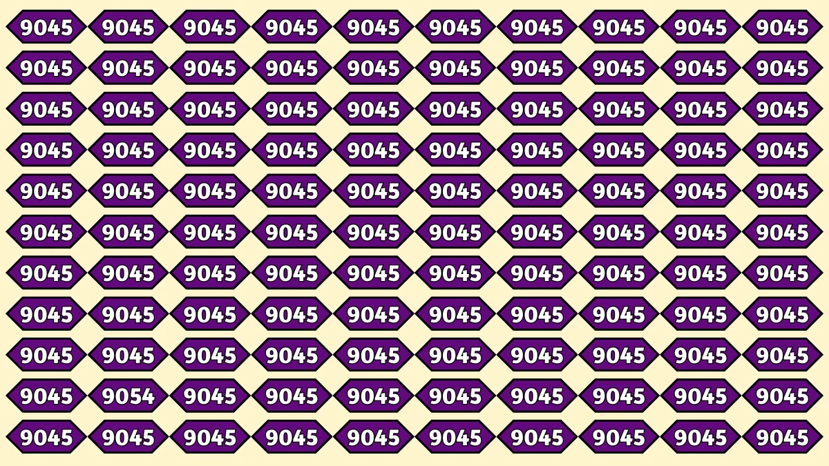 Optical Illusion Puzzle IQ Test: Within 8 Seconds Spot The Number 9054 among 9045