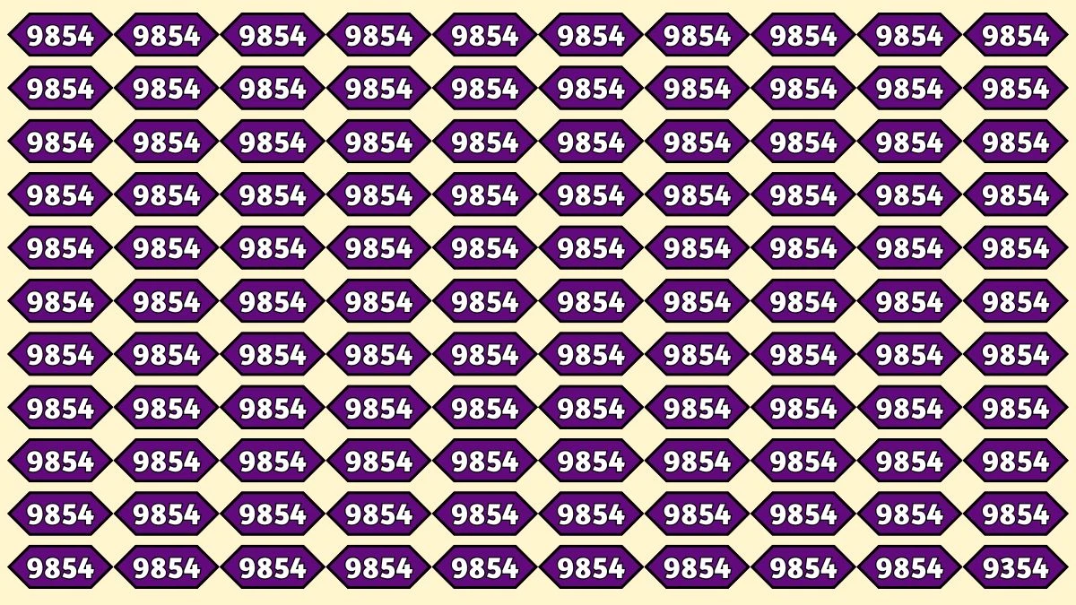 Optical Illusion Puzzle IQ Test: Within 8 Seconds Spot The Number 9354 among 9854