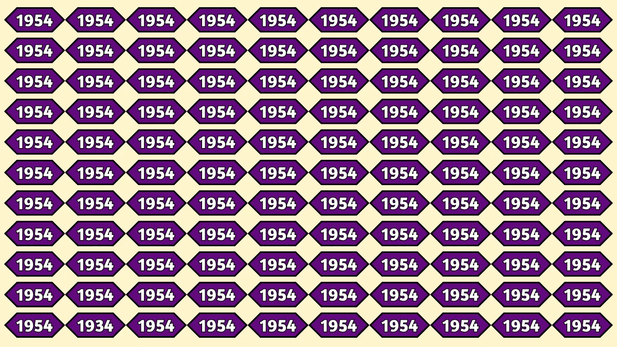 Optical Illusion Puzzle IQ Test: Within 9 Seconds Spot The Number 1934 among 1954