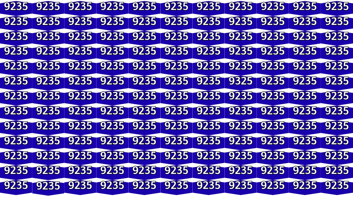 Optical Illusion Puzzle IQ Test: Within 9 Seconds Spot The Number 9325 among 9235