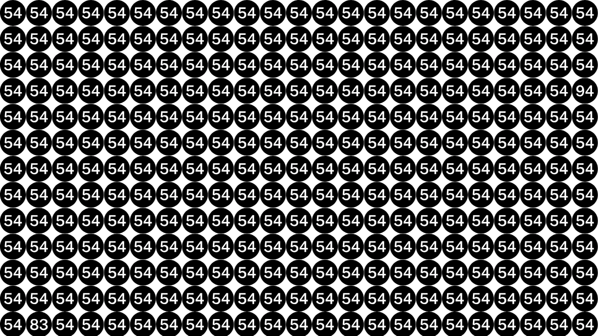 Optical Illusion Test Your Vision: Only Eagle Eyes Can Find 83 and 94 Hidden Among 54 in 10 Seconds!