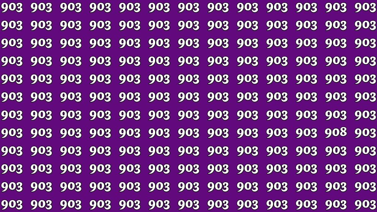 Optical Illusion Visual Challenge: Only People with Eagle Eyes Can spot the Number 908 among 903 under 9 secs