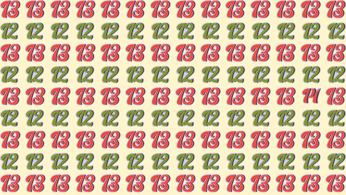 Optical Illusion: Within 7 Seconds Spot The Number 14 among 12 and 13