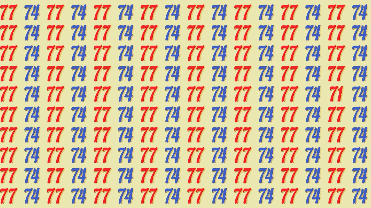 Optical Illusion: Within 7 Seconds Spot The Number 71 among 77 and 74