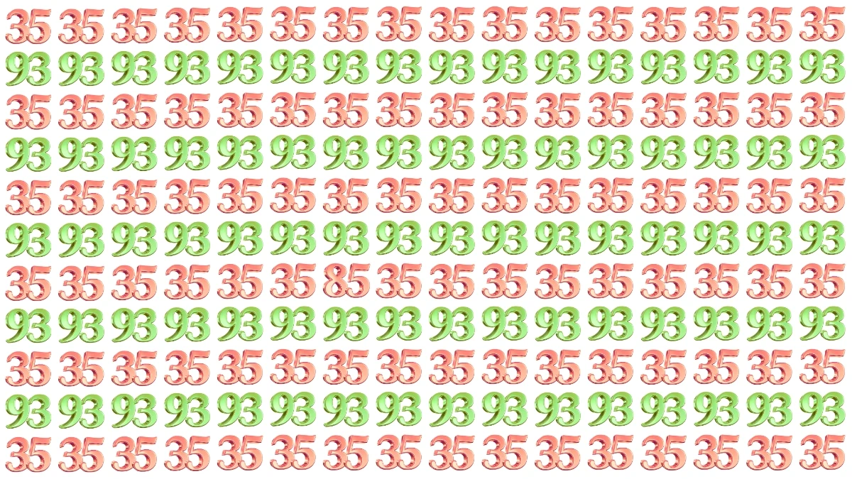 Optical Illusion: Within 7 Seconds Spot The Number 85 among 93 and 35