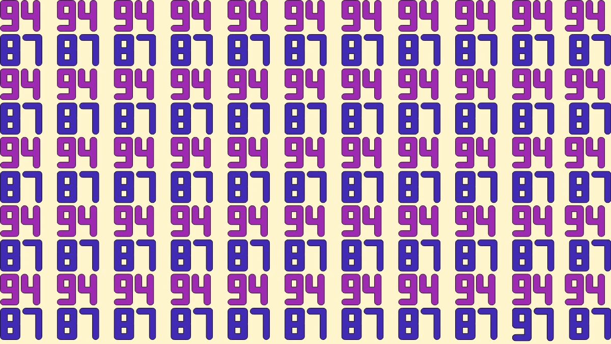 Optical Illusion: Within 7 Seconds Spot The Number 97 among 87 and 94