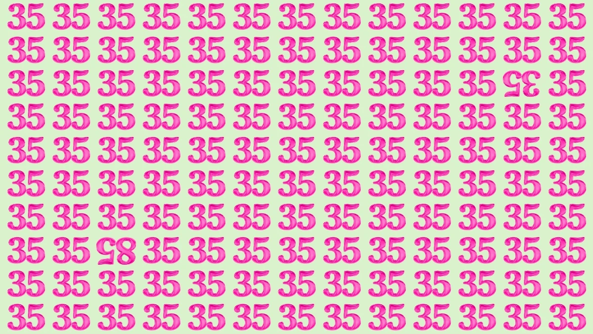Optical Illusion: Within 8 Seconds Spot The Inverted Number 35 and 85 among 35