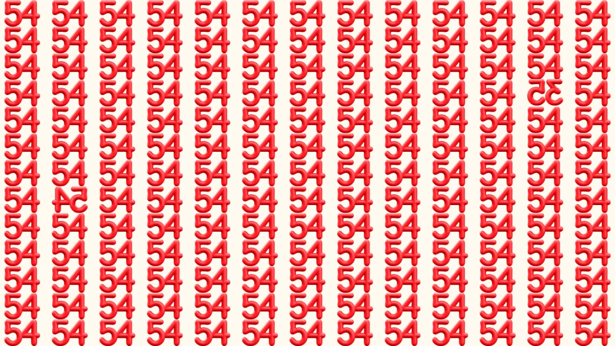 Optical Illusion: Within 8 Seconds Spot The Inverted Number 54 and 35 among 54