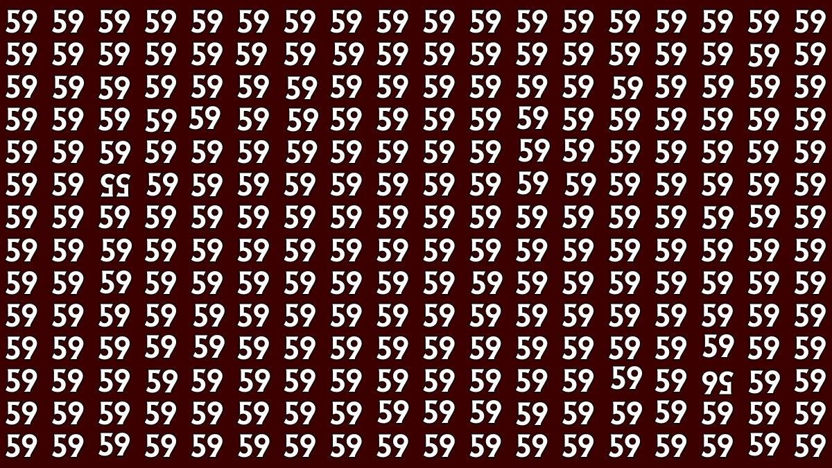 Optical Illusion: Within 8 Seconds Spot The Inverted Number 55 and 56 among 59