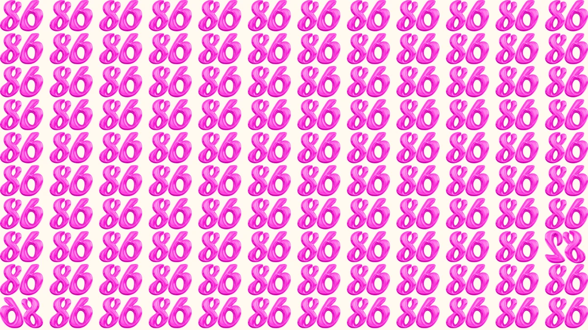 Optical Illusion: Within 8 Seconds Spot The Inverted Number 86 and 82 among 86