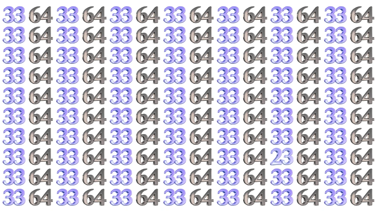 Optical Illusion: Within 8 Seconds Spot The Number 23 among 64 and 33