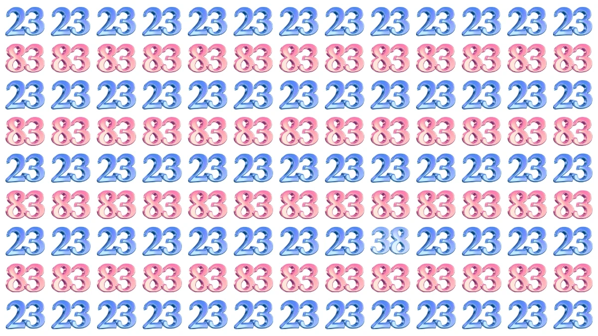 Optical Illusion: Within 8 Seconds Spot The Number 38 among 83 and 23