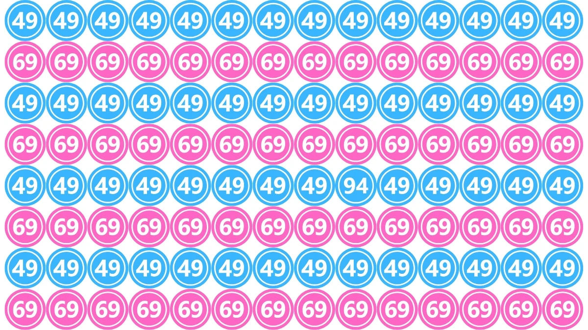 Optical Illusion: Within 8 Seconds Spot The Number 94 among 49 and 69