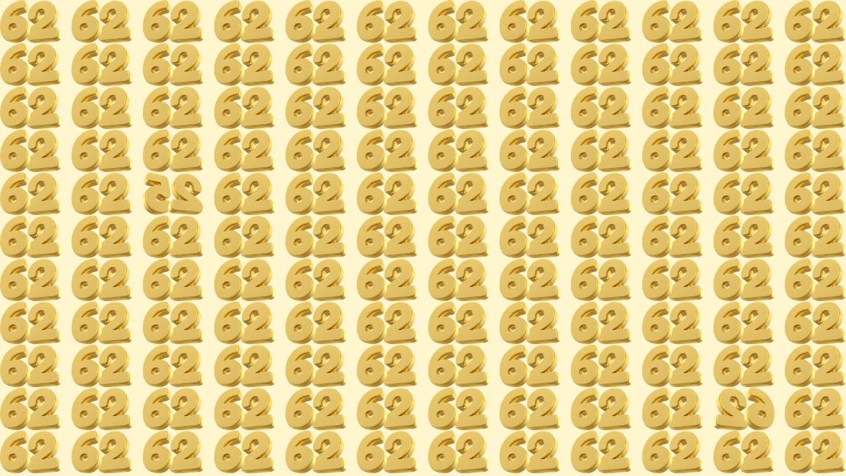 Optical Illusion: Within 9 Seconds Spot The Inverted Number 25 and 62 among 62
