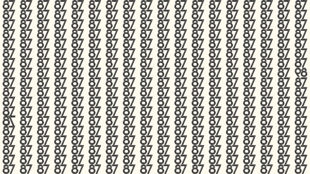 Optical Illusion: Within 9 Seconds Spot The Inverted Number 78 and 89 among 87