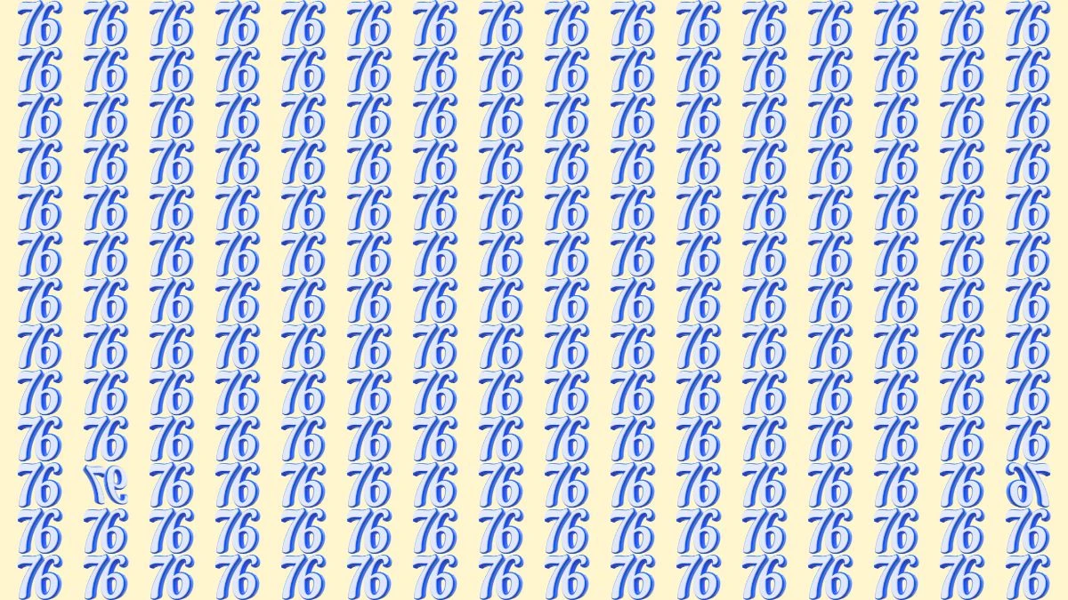 Optical Illusion: Within 9 Seconds Spot The Inverted Number 97 and 76 among 76