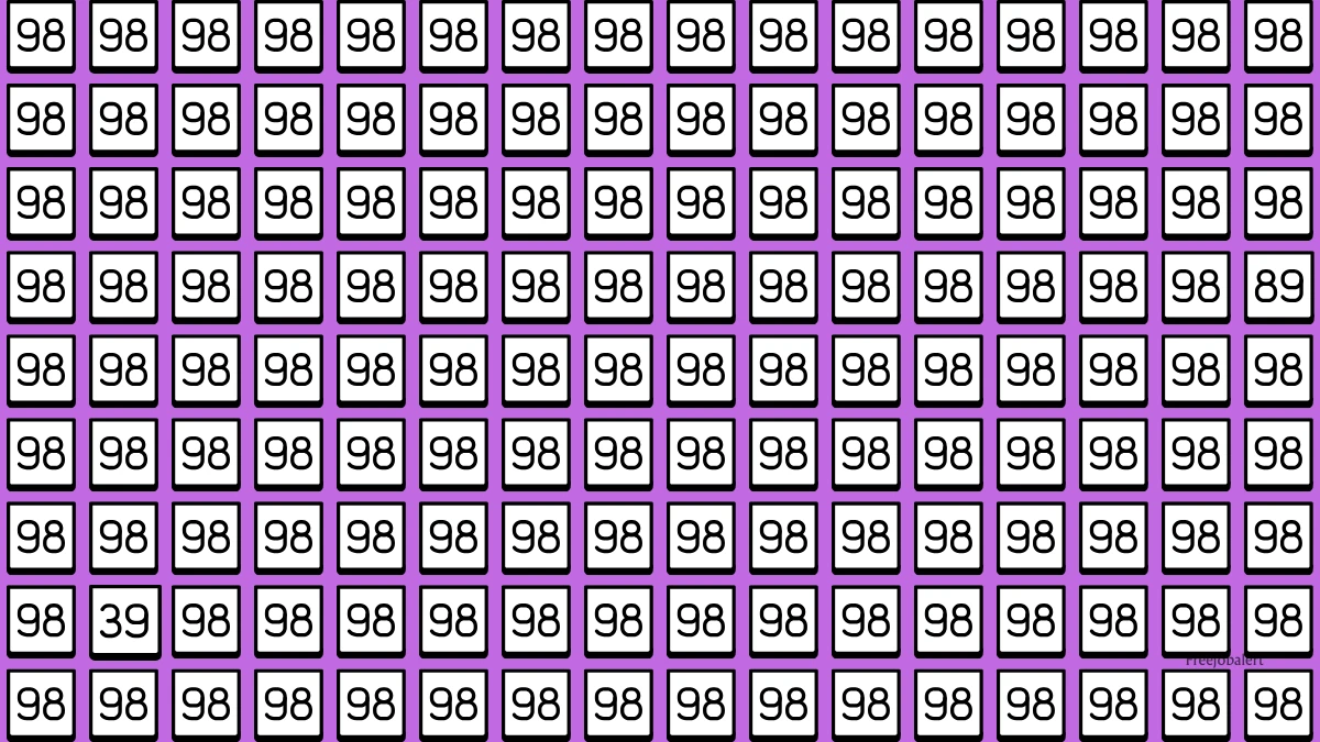 Optical Illusion: Within 9 Seconds Spot The Number 39 among 89 and 98