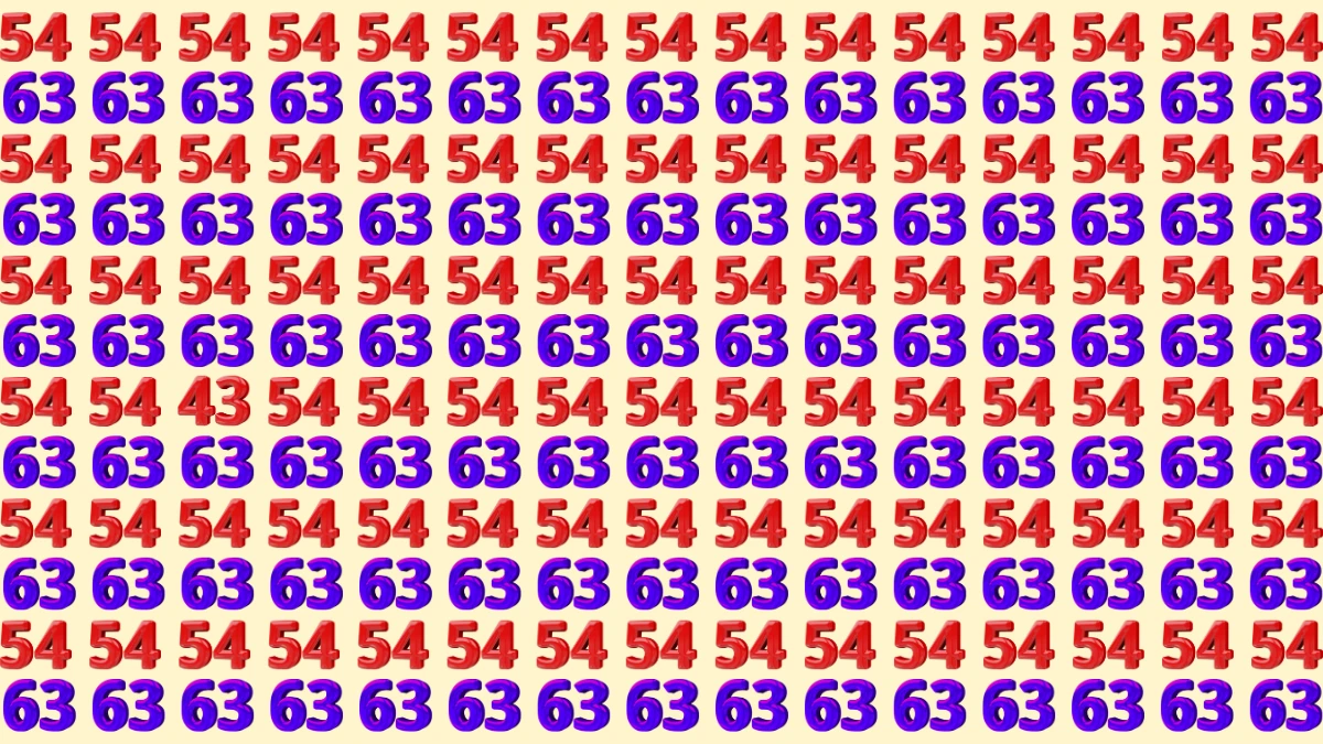 Optical Illusion: Within 9 Seconds Spot The Number 43 among 54 and 63
