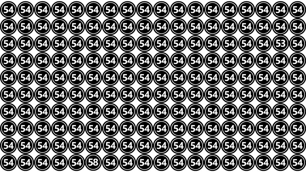 Optical Illusion: Within 9 Seconds Spot The Number 53 among 58 and 54