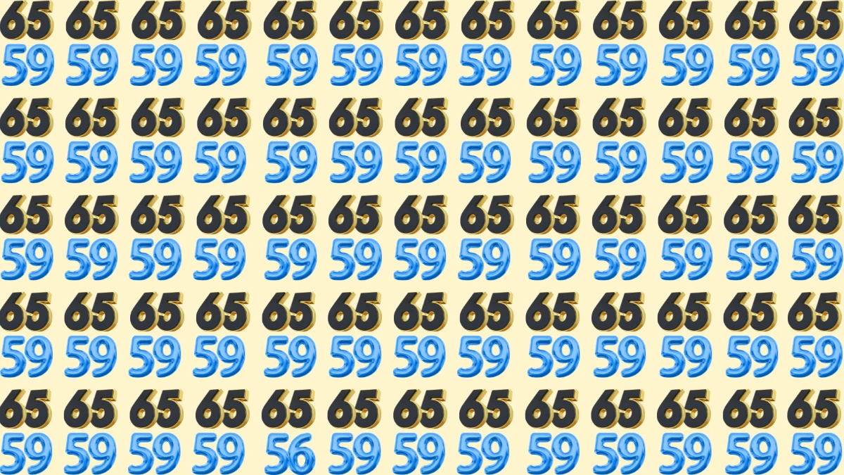 Optical Illusion: Within 9 Seconds Spot The Number 56 among 65 and 59