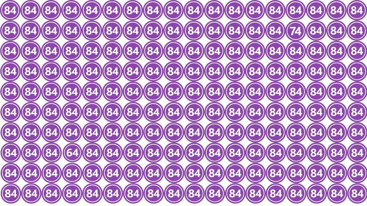 Optical Illusion: Within 9 Seconds Spot The Number 64 among 74 and 84