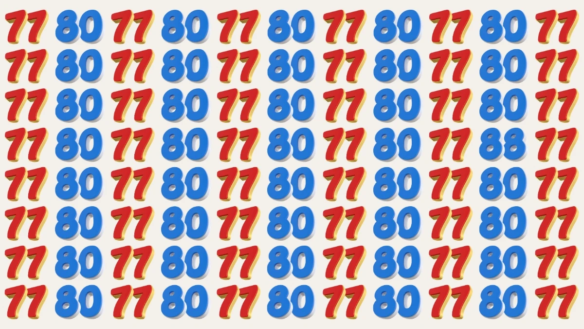 Optical Illusion: Within 9 Seconds Spot The Number 88 among 80 and 77