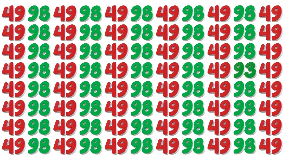 Optical Illusion: Within 9 Seconds Spot The Number 93 among 98 and 49
