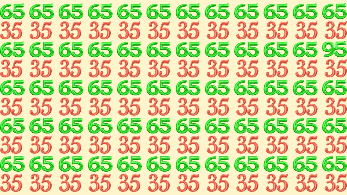 Optical Illusion: Within 9 Seconds Spot The Number 95 among 65 and 35