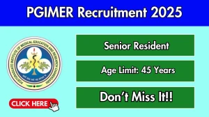 PGIMER Senior Resident Recruitment 2025 - Apply Offline