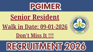 PGIMER Senior Resident Recruitment 2026 – Walk in