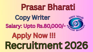 Prasar Bharati Copy Writer Recruitment 2026 - Apply Online for 05 Posts