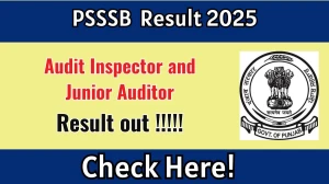 PSSSB Audit Inspector and Junior Auditor Result 2025 OUT (Direct Link) - Download Scorecard @sssb.punjab.gov.in