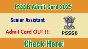 PSSSB Senior Assistant Admit Card 2025 - Download Here
