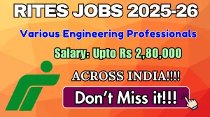 RITES Engineering Professionals Recruitment 2025-26 - Apply Online for 18 Posts