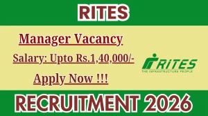 RITES Manager Recruitment 2025-26 - Apply Offline for 01 Posts