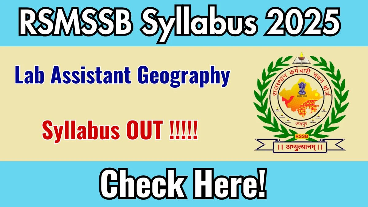 RSMSSB Lab Assistant Geography Syllabus 2025 - Download PDF & Exam Pattern