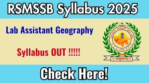 RSMSSB Lab Assistant Geography Syllabus 2025 - Download PDF & Exam Pattern
