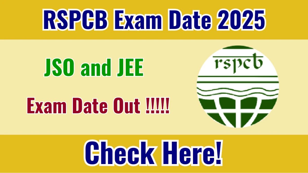 RSPCB JSO and JEE Exam Date 2025 Out for 100 Posts at environment.rajasthan.gov.in Check Details Here