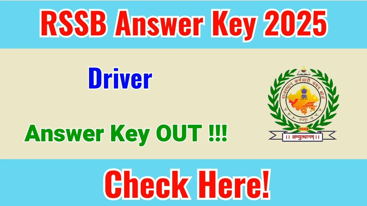 RSSB Driver Answer Key 2025 OUT - Download PDF, Response Sheet & Objection Link