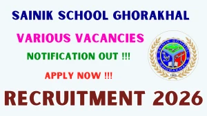 Sainik School Ghorakhal Recruitment 2026 - Apply Offline for 03 Counselor, Bandmaster and More Posts
