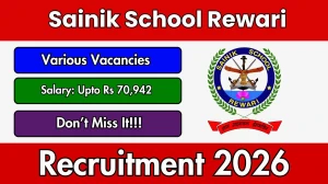 Sainik School Rewari Recruitment 2026 - Apply Offline for 04 TGT, LDC and Other Posts
