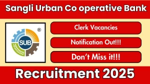 Sangli Urban Co operative Bank Clerk Recruitment 2025-26 - Apply Online for 15 Posts
